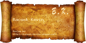 Bacsek Kevin névjegykártya